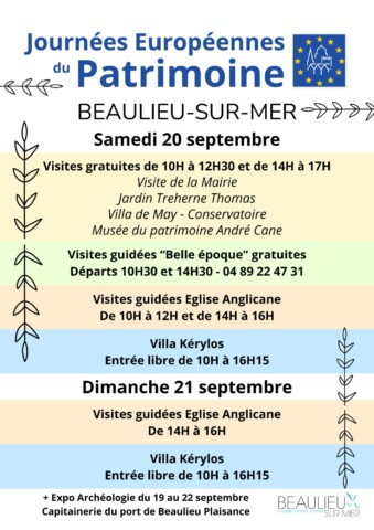 Journées Européennes du Patrimoine – Beaulieu-sur-Mer dans l'agenda de Beaulieu-sur-Mer (Photo)