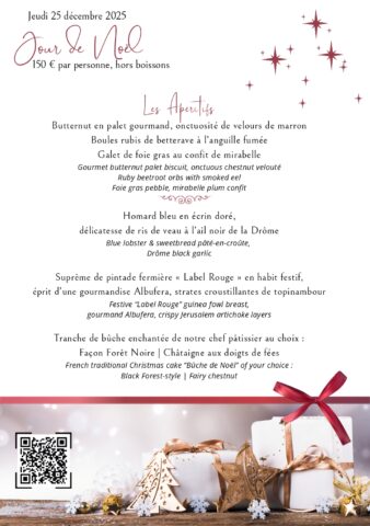 Menu du jour de Noël 2025 – La Table de la Réserve dans l'agenda de Beaulieu-sur-Mer (Photo)