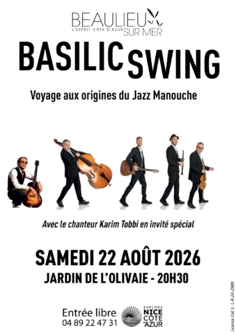 Concert « Basilic Swing » – Jazz manouche/tzigane dans l'agenda de Beaulieu-sur-Mer (Photo)