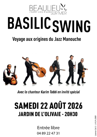 Concert « Basilic Swing » – Jazz manouche/tzigane dans l'agenda de Beaulieu-sur-Mer (Photo)