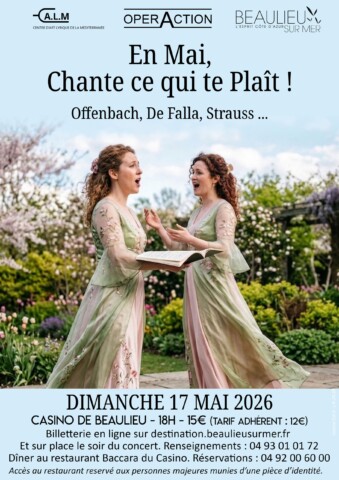 Concert lyrique : en mai, chante ce qui te plaît ! dans l'agenda de Beaulieu-sur-Mer (Photo)