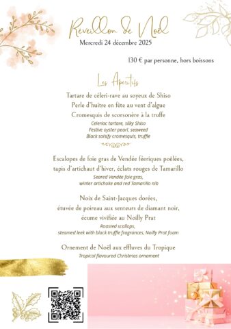 Menu du Réveillon de Noël 2025 – la Table de la Réserve dans l'agenda de Beaulieu-sur-Mer (Photo)