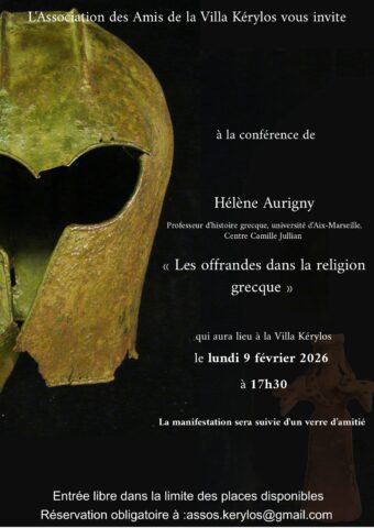 Conférence « Les offrandes dans la religion grecque » – Villa Kérylos dans l'agenda de Beaulieu-sur-Mer (Photo)