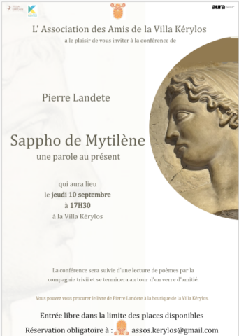 Conférence « Sappho: Une parole au présent » à la Villa Kérylos dans l'agenda de Beaulieu-sur-Mer (Photo)