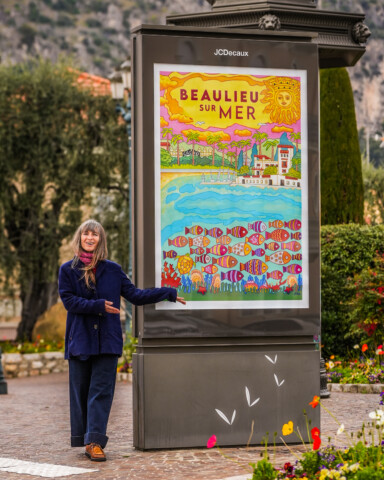 Dédicace de l’affiche de Beaulieu-sur-Mer dans l'agenda de Beaulieu-sur-Mer (Photo)