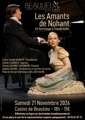 « Les amants de Nohant » par le Théâtre de Lumière « En Hommage à Claude Kahn » dans l'agenda de Beaulieu-sur-Mer (Photo)