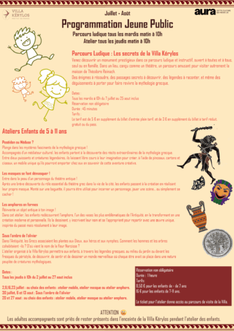 Workshop for children ages 5 to 11 at Villa Kérylos dans l'agenda de Beaulieu-sur-Mer (Photo)